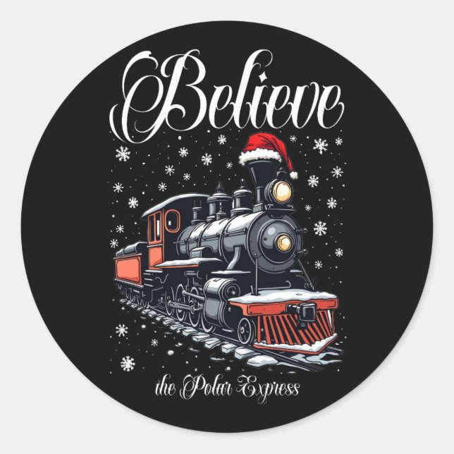 Vintag Glaube Weihnachtszug Runder Aufkleber (Vorderseite)