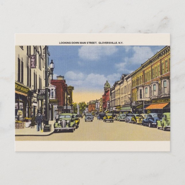 Vintag Gloversville New York Postcard Postkarte (Vorderseite)