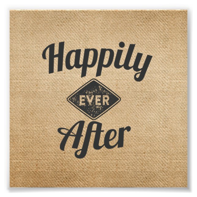 Vintag glücklich immer nach Burlap Fotodruck (Vorne)