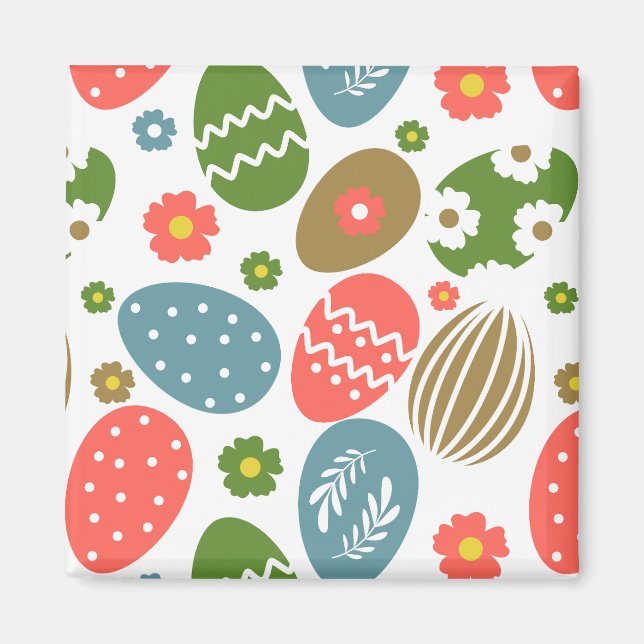 Vintag glückliche Osterblüten Magnet (Vorne)