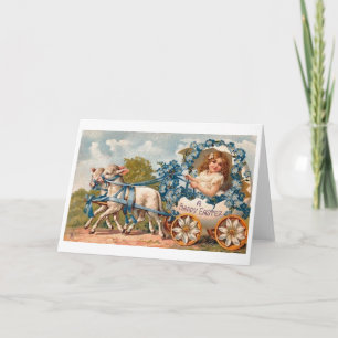 Vintag glückliche Ostern! Viktorianische Osterkart Feiertagskarte