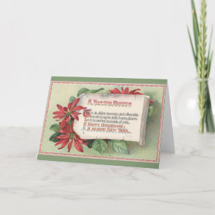 Vintag Glückliche Weihnachtskarte Yuletide Grußkar Feiertagskarte