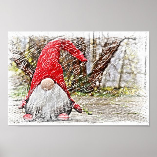 Vintag Gnome Santa Claus Poster (Vorne)