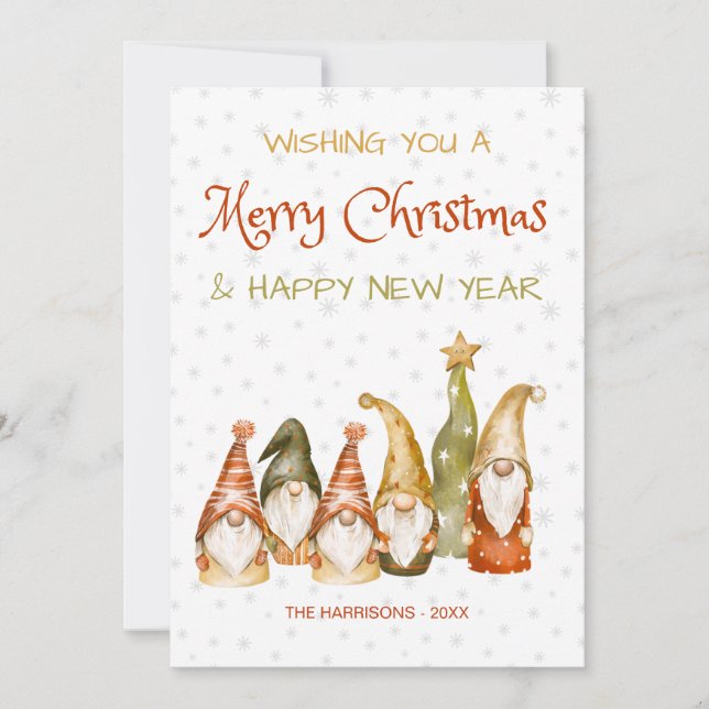 Vintag Gnomes Snow Flakes Weihnachten (Vorderseite)