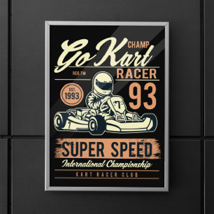 Vintag Go Kart Racing Poster
