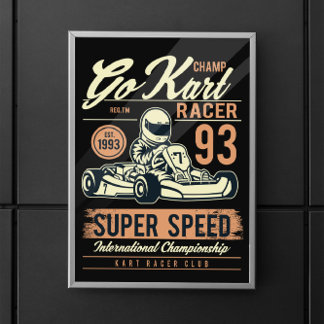 Vintag Go Kart Racing Poster