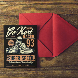 Vintag Go Kart Racing Retro Postkarte