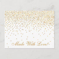 Vintag Gold Confetti Küche Dusche Rezeptkarten