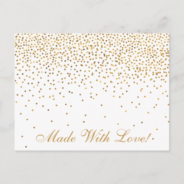 Vintag Gold Confetti Küche Dusche Rezeptkarten Postkarte (Vorderseite)