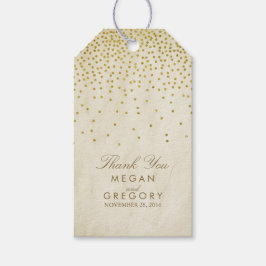 Vintag Gold Confetti Wedding Geschenkanhänger