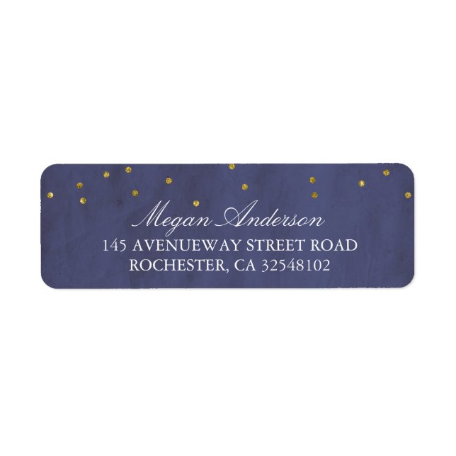 Vintag Gold Confetti Wedding Navy (Vorne)