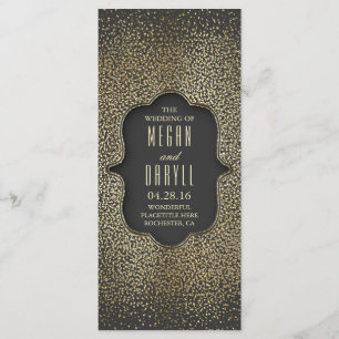Vintag Gold Glitzer Confetti Hochzeitsprogramme Programm
