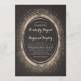 Vintag Gold Glitzer Glam | Elegante Hochzeitseinla Einladung