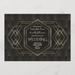 Vintag Gold Great Gatsby Wedding Einladung