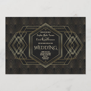Vintag Gold Great Gatsby Wedding Einladung