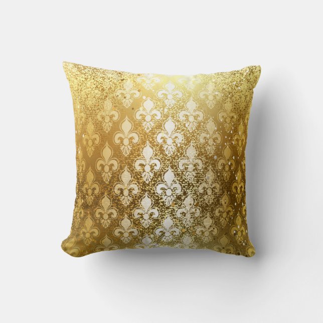 Vintag, Gold, Lilie, antik, Vintag, chic, lustig Kissen (Vorderseite)