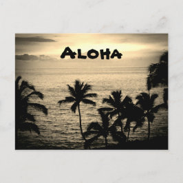 Vintag Golden Hawaiian Sunset Postkarte