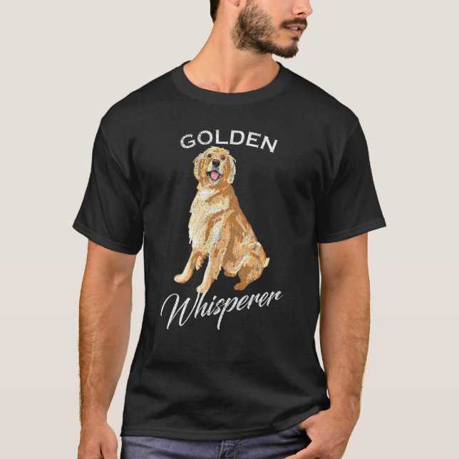 Vintag Golden Retriever Whisperer Niedlicher Hunde T-Shirt (Vorderseite)