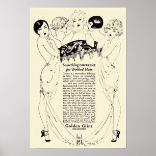 Vintag Golden Shampoo Ad Poster