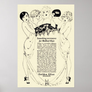 Vintag Golden Shampoo Ad Poster