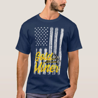 Vintag Golden US Flag American Gold Miner T-Shirt
