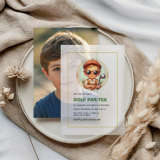 Vintag Golf Par-T-Shirt 1. Geburtstag Junge
