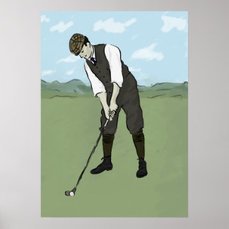 Vintag Golfer V1 Art Poster