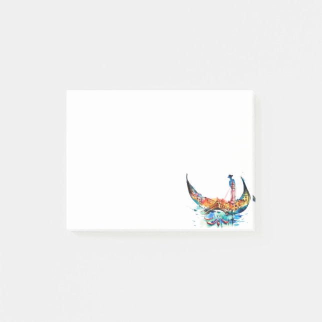 Vintag Gondola Venedig Liebe Reisen Post-it Klebezettel (Vorderseite)