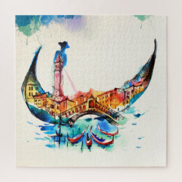 Vintag Gondola Venedig Liebe Reisen Puzzle