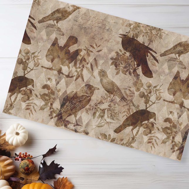 Vintag Goth Decoupage Crow Raven Seidenpapier (Von Creator hochgeladen)