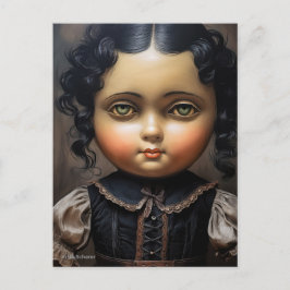 Vintag Goth Doll Postkarte - Seltsames Ambiente
