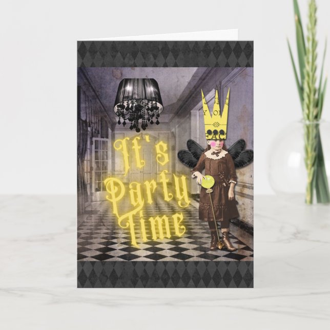 Vintag Goth Halloween-Party Einladung (Vorderseite)