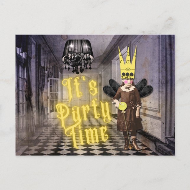 Vintag Goth Halloween-Party Einladung (Vorderseite)