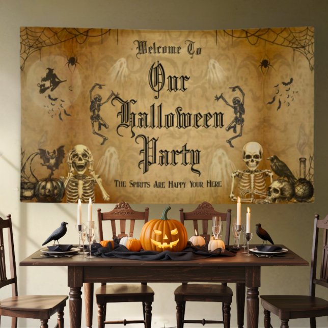 Vintag Goth Halloween Spooky Custom Party Banner (Von Creator hochgeladen)
