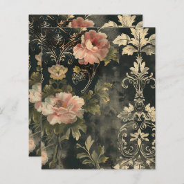 Vintag Gothic Grunge Floral Scrapbook Paper