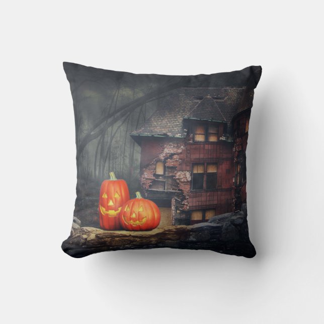 Vintag Gothic Halloween Pumpkins Kissen (Vorderseite)