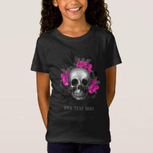 Vintag Gothic Pink Rose Skelett Personalisiert T-Shirt