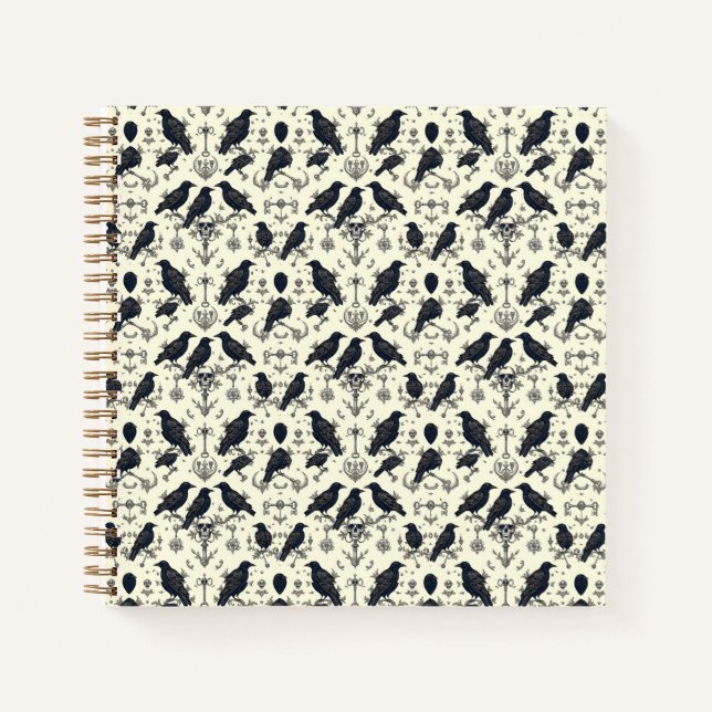 Vintag Gothic Ravens Notizbuch (Vorderseite)