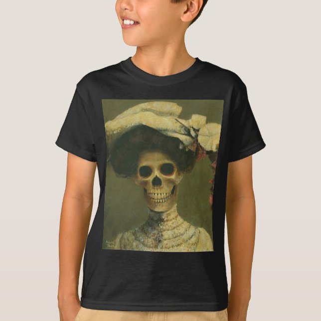 Vintag Gothic Skeleton Lady T-Shirt (Vorderseite)
