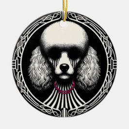 Vintag Gothic Spooky Poodle Dog Ornament