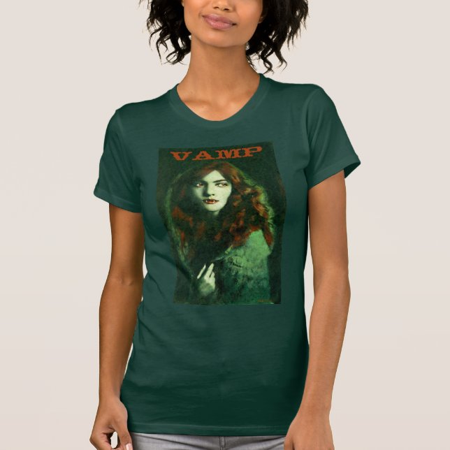 Vintag Gothic Vampire Lady T - Shirt (Vorderseite)