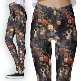 Vintag Gotische Liebhaber des Blumenromantischen S Leggings
