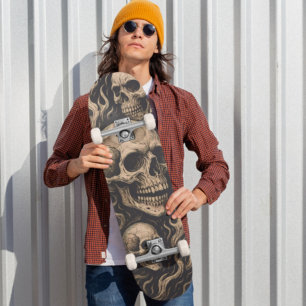 Vintag Gotische Skull Art Macabre Skeleton Rauch Skateboard