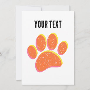 Vintag Grainy Dog Pawprint Einladung