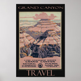 Vintag Grand Canyon Natal Park Travel Poster