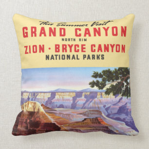 Vintag Grand Canyon und Bryce Canyon National Par Kissen