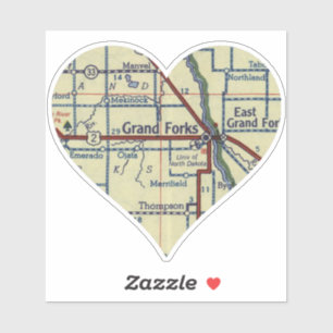 Vintag Grand Forks ND Aufkleber