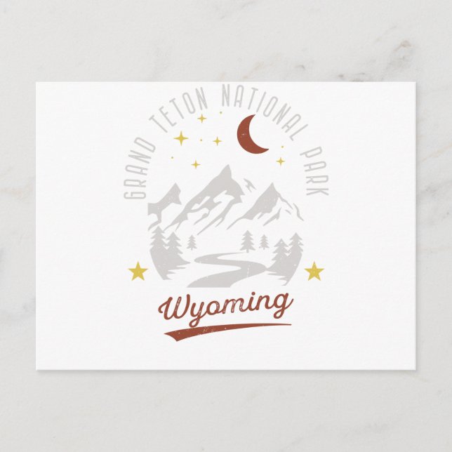 Vintag Grand Teton Nationalpark Wyoming Postkarte (Vorderseite)