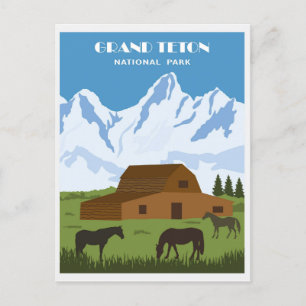 Vintag Grand Teton Nationalpark Wyoming Travel Postkarte