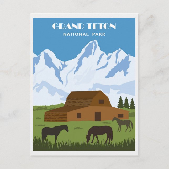Vintag Grand Teton Nationalpark Wyoming Travel Postkarte (Vorderseite)